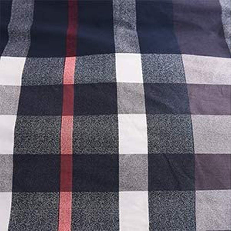 KAREVER Navy Plaid Comforter Set Queen Checkered Bedding Set Navy Blue Tartan Grid Comforter Striped for Women Adult Navy Blue Checkered Blanket Set Dark Navy Queen Bed Comforter Set - Image 4